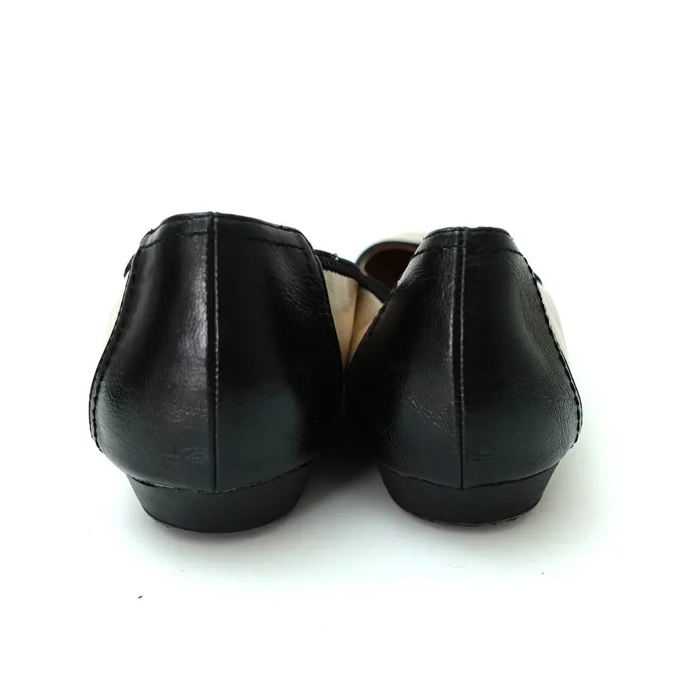 Abella Comfort Nude Black Tan Leather Classic Round Toe Ballet Flats Size 10 - Picture 5 of 7